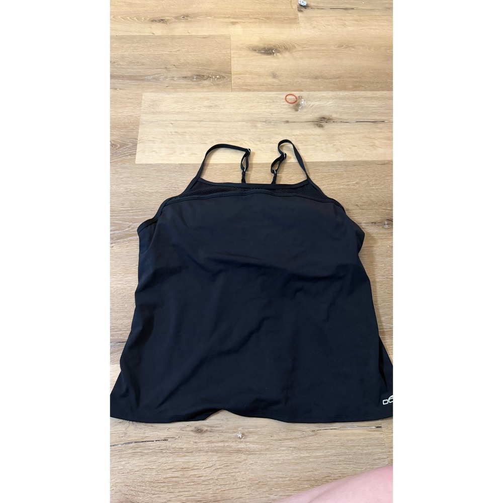 Dolfin AquaShape Black Aquatic Fitness Tankini Top 2800SLD XXL NEW